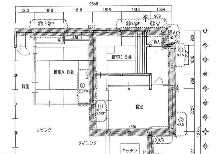 耐震補強案（1階平面図）